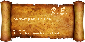 Rehberger Edina névjegykártya